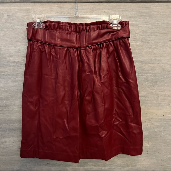 LOFT Burgundy Faux Leather‎ Mini Skirt Small NWT - Picture 7 of 8